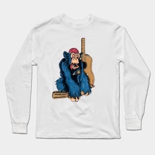 Chimpanzee and guitar Long Sleeve T-Shirt